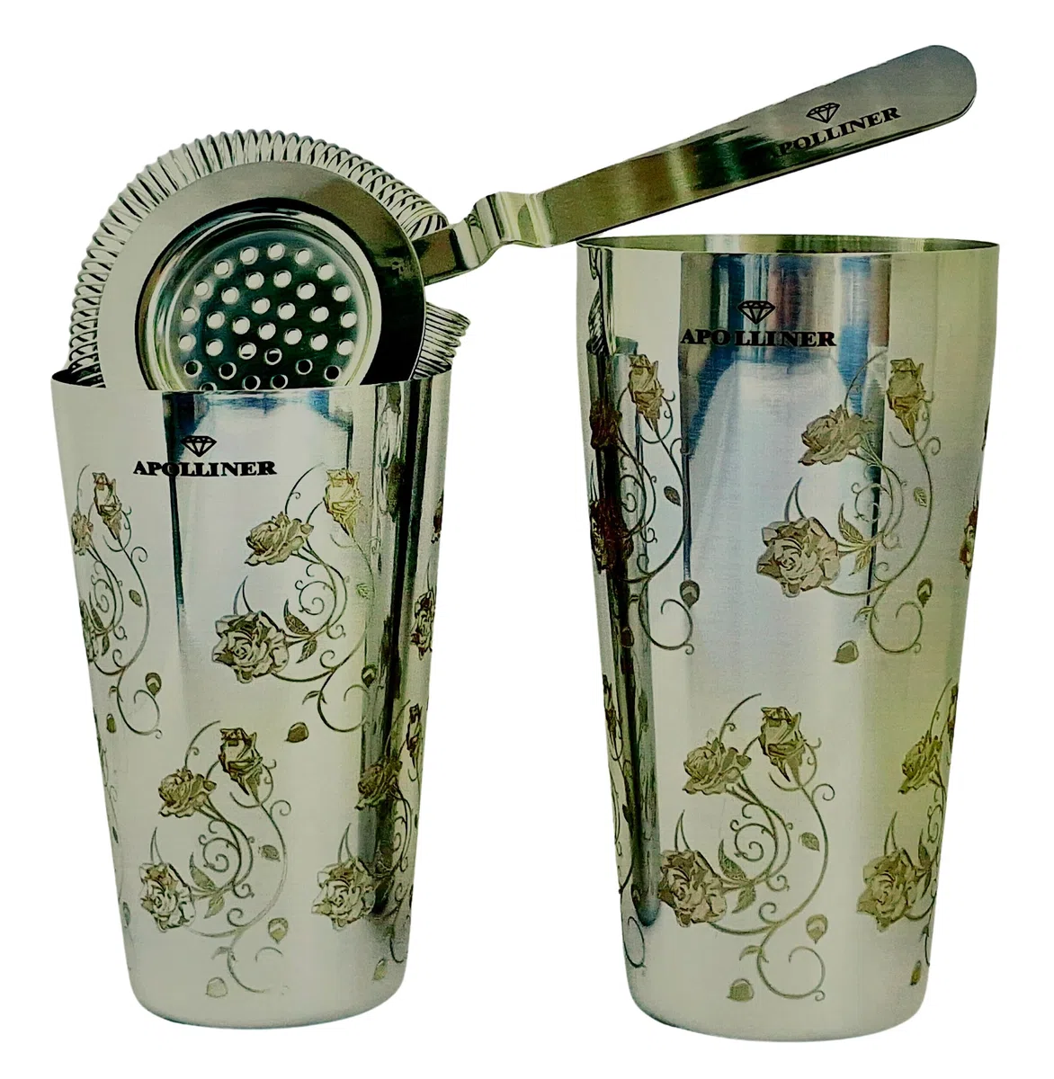 Shaker Boston millilitri750/550 Shaker Cocktail professionale con Filtro,kit Barman,Cocktail,miglior Acciaio,Resistente ai Graffi,Raffinato, tenuta Ermetica,Regalo Casa,Uomo,Donna.