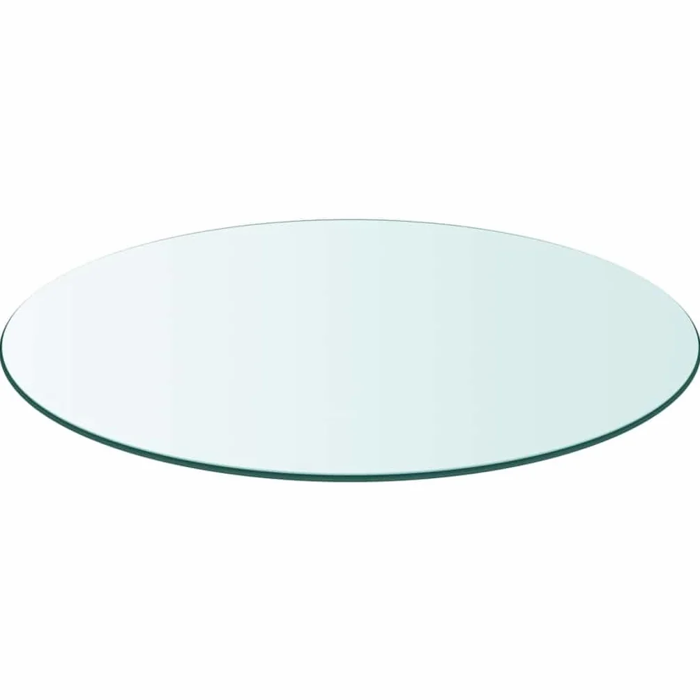 vidaXL Piano Tavolo, Ø 500 mm, Vetro Temperato, Nessun Montaggio, Trasparente, Rotondo, Spessore 8 mm, Copertura Protettiva, Piano Tavolo Robusto