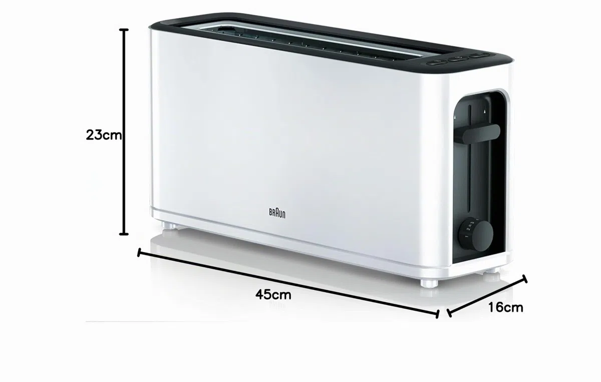 Braun HT3100WH - Tostapane con 1 fessura, 7 livelli di doratura, bianco, 1000