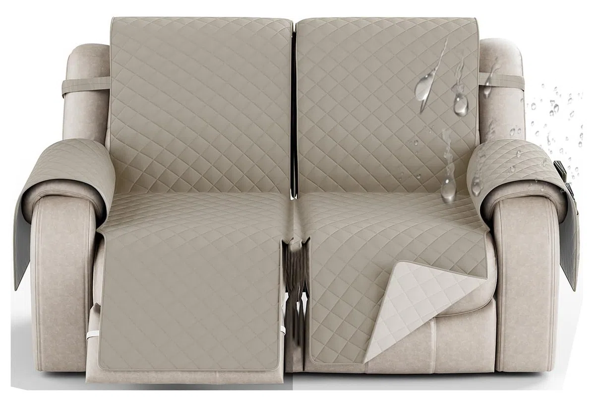 Copripoltrona Reclinabile 1 Posto Con Braccioli Rivoluzionario Copridivano Impermeabile Per Poltrona Relax Copri Divano Antiscivolo Antimacchia Antigraffio(2157,2 SEATER 54 inch)