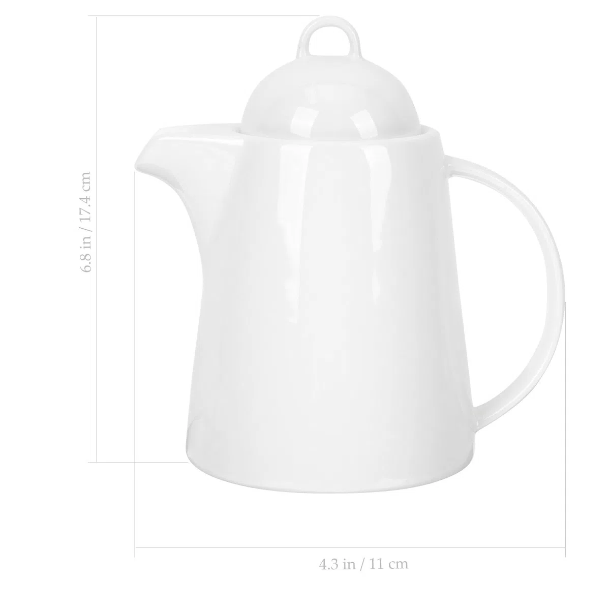 KICHOUSE Caffettiera in Ceramica Bianca per Uso Quotidiano in Cucina e Ufficio, Facile da Pulire e Versare, per Amanti del Caffè e Tè