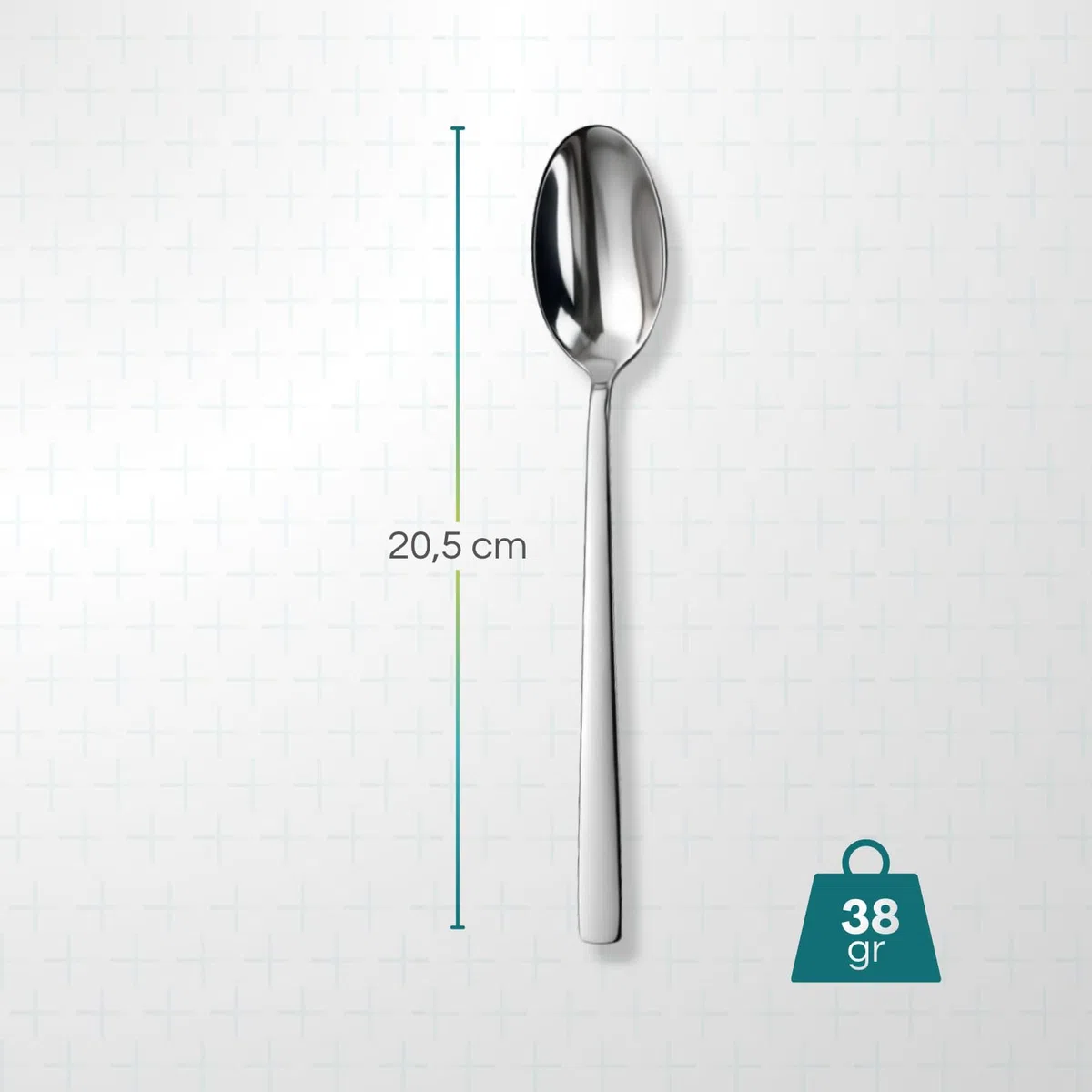 Paluplus Set 24 Cucchiaio in Acciaio Inox, Lunghezza 20,5 cm, Posate con finitura lucida, Design elegante, Lavabili in Lavastoviglie, per Casa, Cucina e Ristoranti Hotel, Made Italy -301M