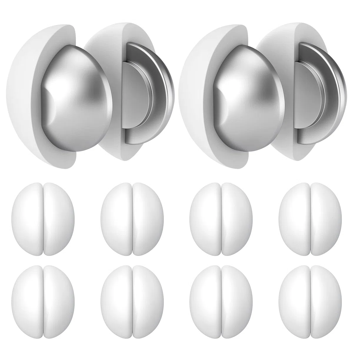 VANZAVANZU Tenda da doccia pesi, antiruggine, con rivestimento in silicone, 10 paia, colore: bianco