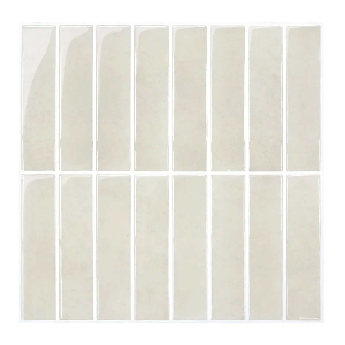 COMSTICKC Piastrelle Adesive Cucina Bagno Beige - Mattonelle Adesive Bagno, 10 Pezzi Murali 3D Autoadesivo Cucina Decorativi con Addensato Bianco Sporco, Impermeabili e Facili da Pulire(30,5x30,5cm)