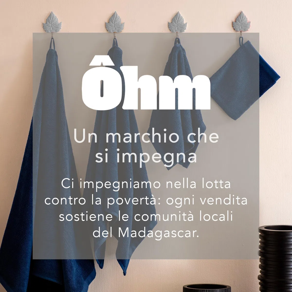 Ôhm Set Asciugamani Bagno 4 Pezzi in Cotone 500 g/m² Blu scuro OEKO-TEX Standard 100 – 2 Teli Doccia 70x140 + 2 Asciugamani Viso 50x100 – Morbidi e Assorbenti