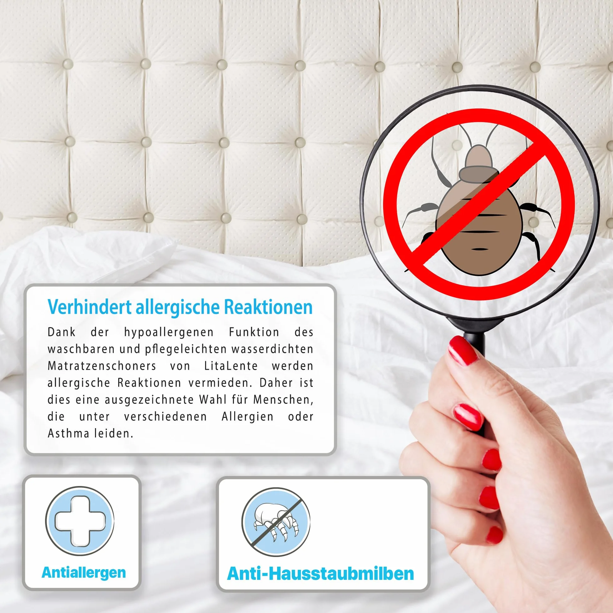 Coprimaterasso impermeabile 180 x 210 cm – Lenzuolo con angoli in spugna Molton – Antibatterico – tutto intorno elastico – Bianco – Coprimaterasso impermeabile per incontinenza – 180 cm x 210 cm
