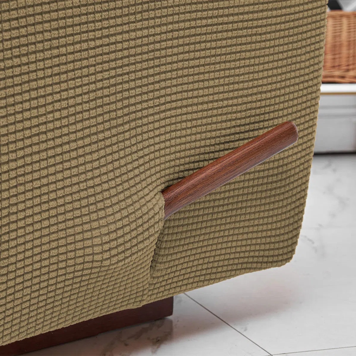 ele ELEOPTION Copridivano Reclinabile, Copertura Elastica per Divano Reclinabile, Jacquard Antimacchia, 4 Pezzi, per Poltrona reclinabile, Poltrona di Relax, Poltrona da Massaggio, Marrone Chiaro