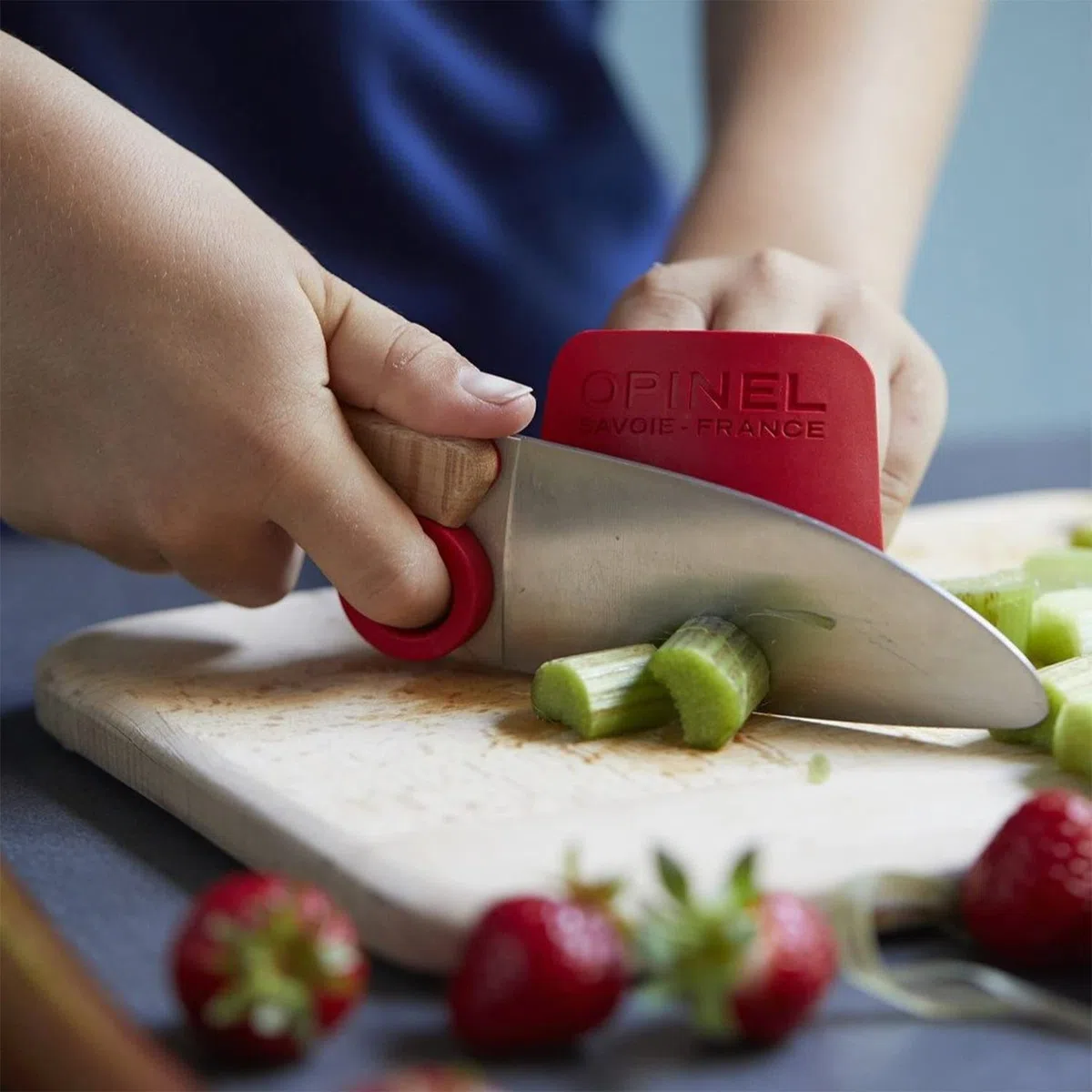 T&R Opinel Le Petit Chef, Bambini, Set di coltelli da Cucina, 2 Pezzi, Coltello da Cucina, Protezione Dita, Inossidabile