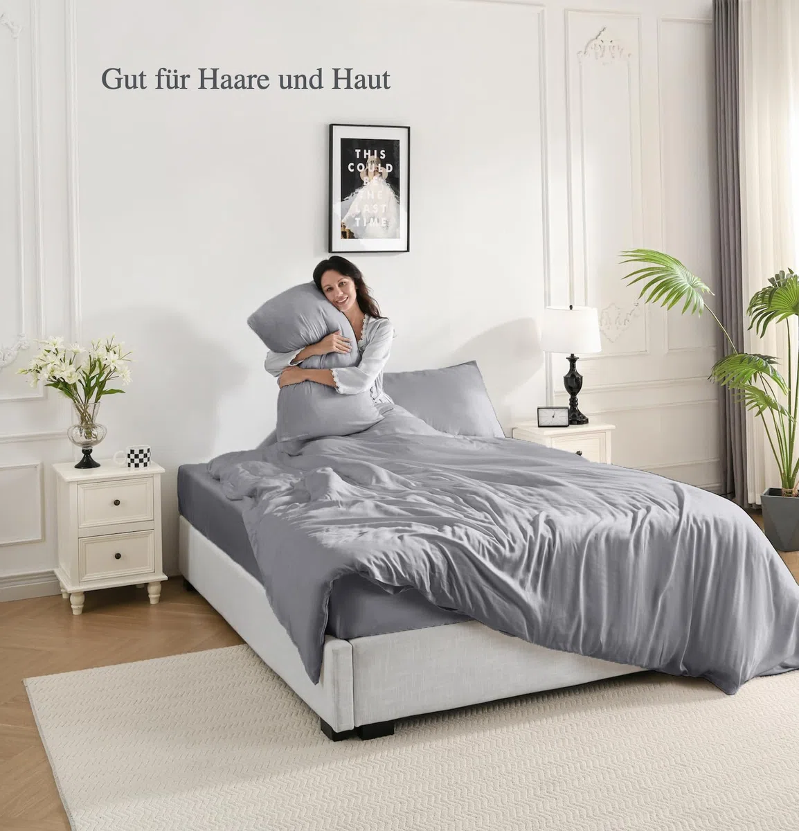 Lenzuolo con Angoli 90x200 cm Singolo, in Bambù e Seta Vegana, Altezza Fino a 35 cm, Biancheria da Letto Rinfrescante, Antibatterico, Grigio