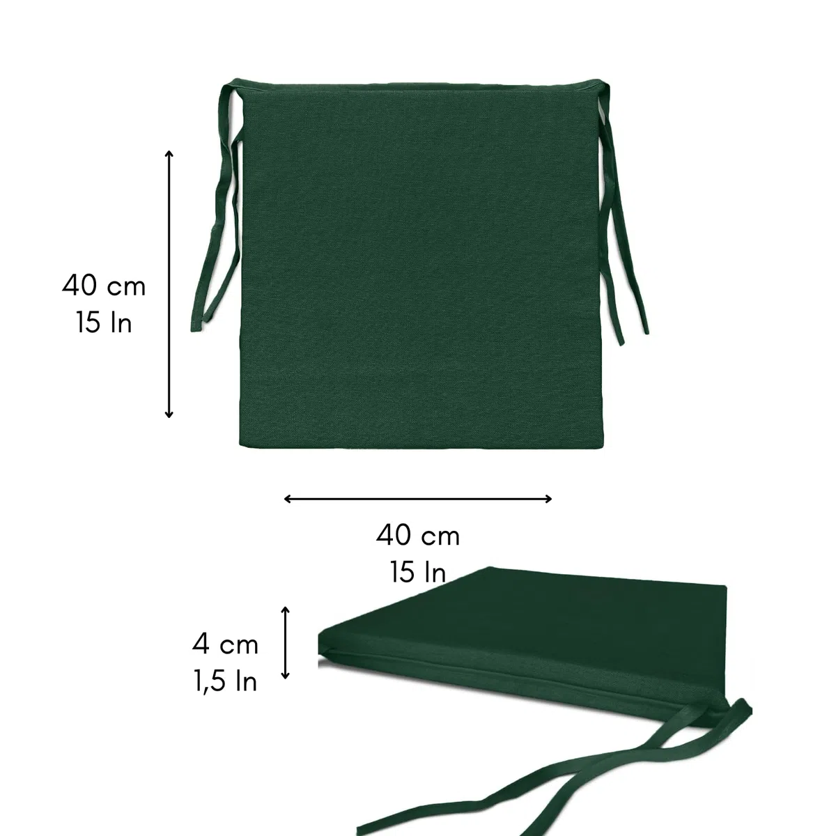 Il Tuo Artigiano Design Set 6 Cuscini per Sedie da Cucina Made in Italy - Cuscini Copri Sedie 40x40 cm spessore 4 cm - Tessuto Cotone e Poliestere, Imbottiture in Spugna (Verde)