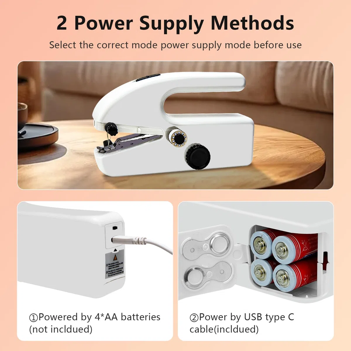 Mini macchina da cucire con accessori da cucito, macchina da cucire portatile ricaricabile, strumento elettrico portatile per punto rapido per uso domestico,per cucire vestiti,tende,fai da te e viaggi