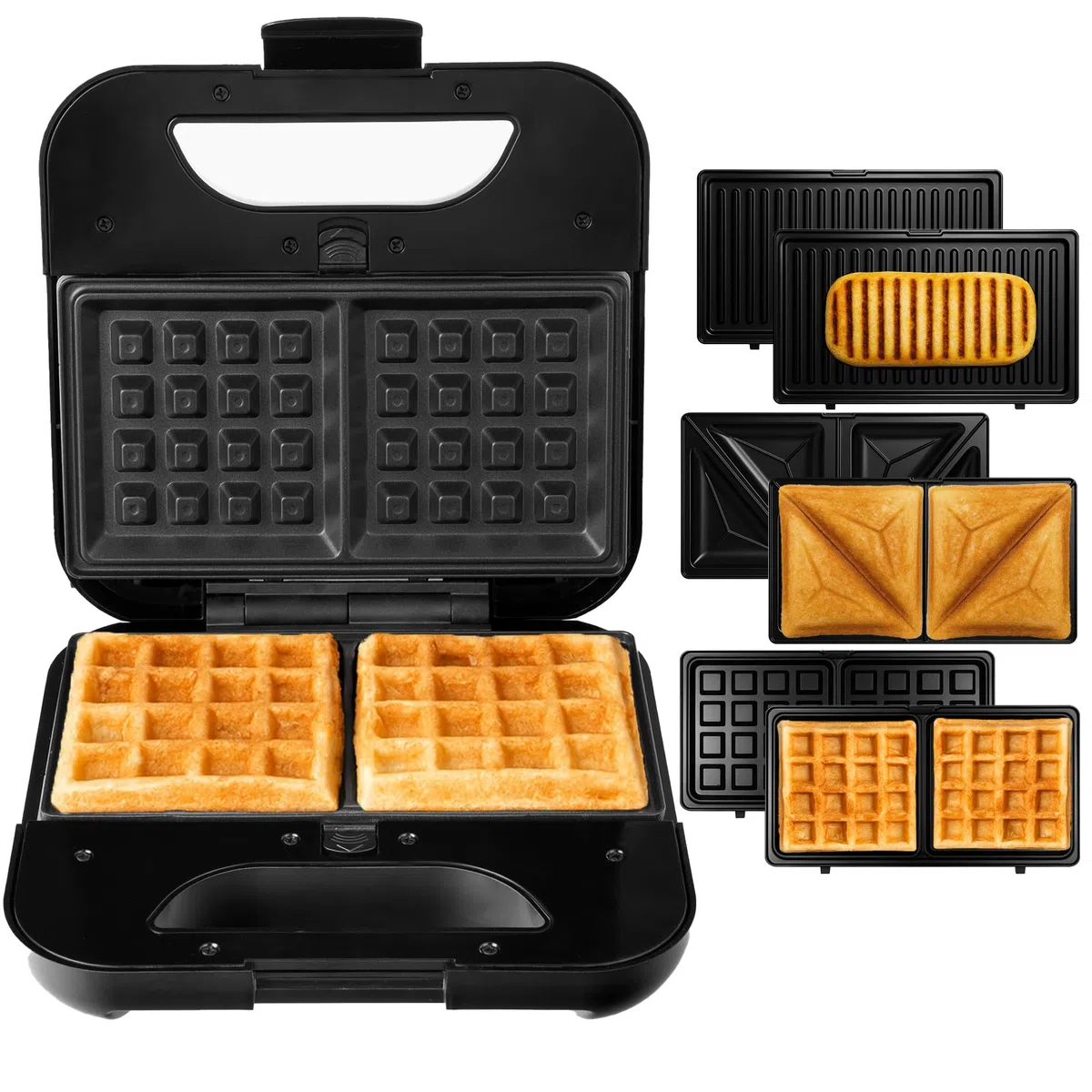 LEHMANN Sandwichmaker 3 in 1, Piastra Elettrica Multifunzione con Piastre Intercambiabili – Sandwich Maker con Piastra per Toast e Panini e Waffle, Preparazione Veloce, Antiaderenti
