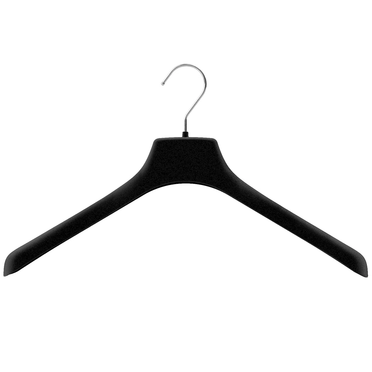 Mainetti Grucce in Velluto Antiscivolo, per Capispalla, Giacche, Felpe, Cappotti Uomo Donna, Appendini Resistenti, Made in Italy, Set di 10 Pezzi (Nero, 38 cm)