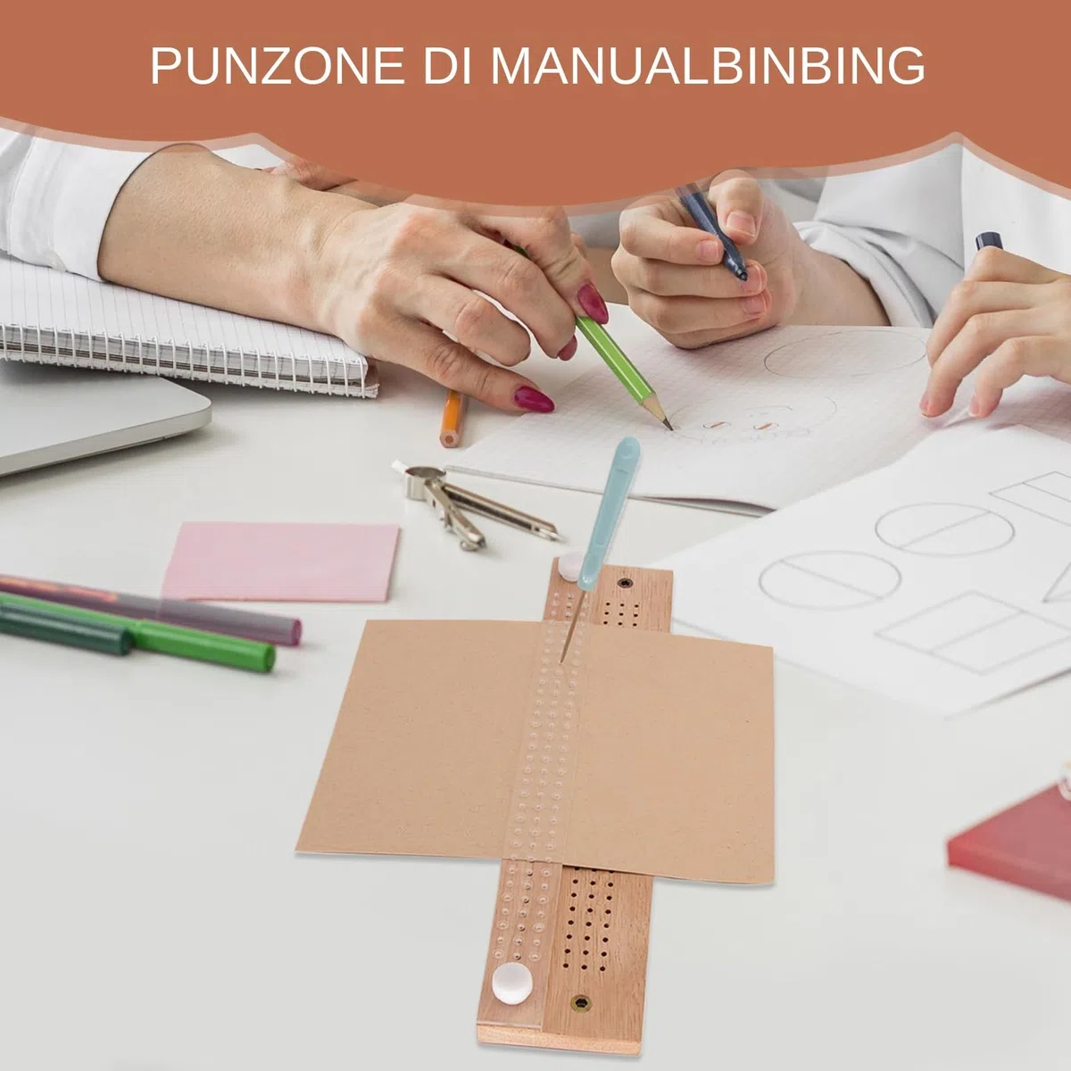 Book Binding Kit Handmade Journals, Portable Book Rebinding Set with Awl and Curved Needle, Binder Tools for Students School Notebooks Files Albums Crafting Home Use