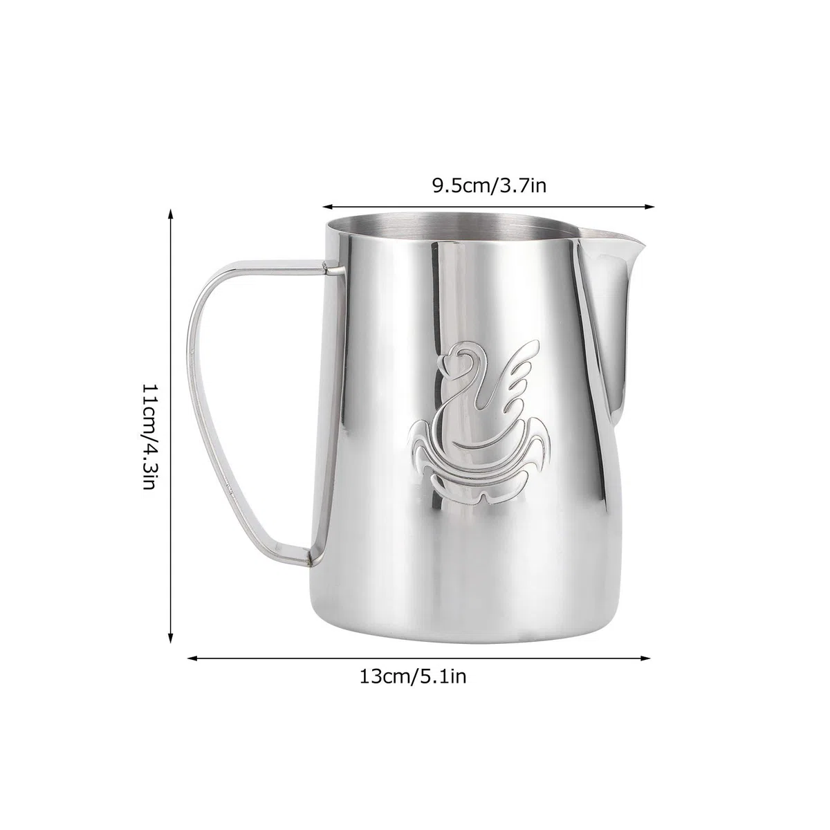 Brocca per Schiuma di Latte in Acciaio Inossidabile da 600 Ml Strumento per Barista Brocca per Cappuccinatore Espresso Brocca Fumante per Macchine da Caffè Caffè Latte Cup per Cappuccino Macchina per