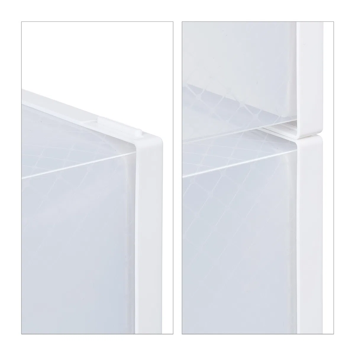 Relaxdays Set 12 Scatole di Plastica per Scarpe Fino al N. 45, Scarpiera con Box Impilabili, Shoe Organizer, Trasparenti