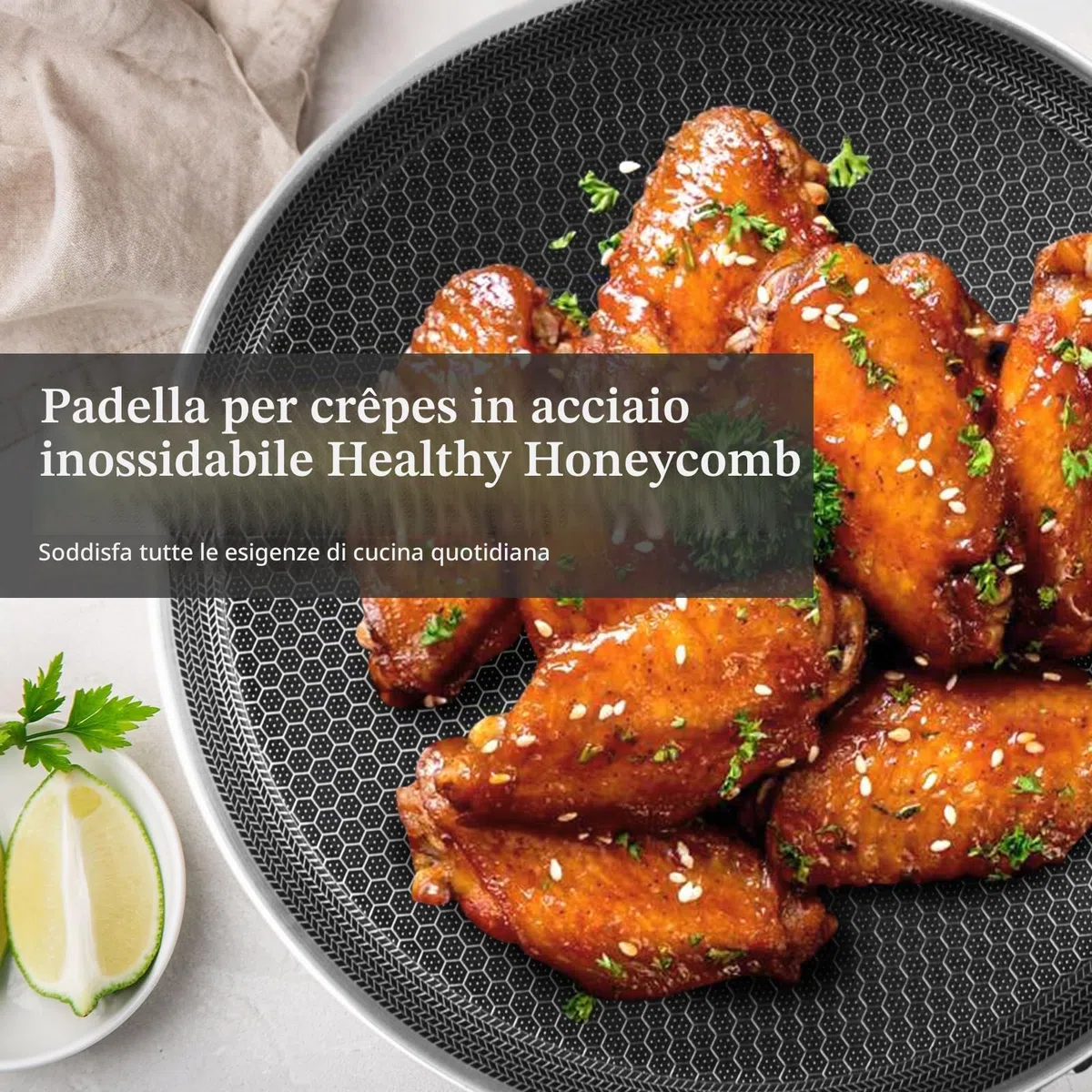Innerwell Padella per crêpes in acciaio inox da 28 cm, padella antiaderente per frittelle e uova, lavabile in lavastoviglie e adatta al forno, compatibile con tutti i piani cottura, senza PFOA