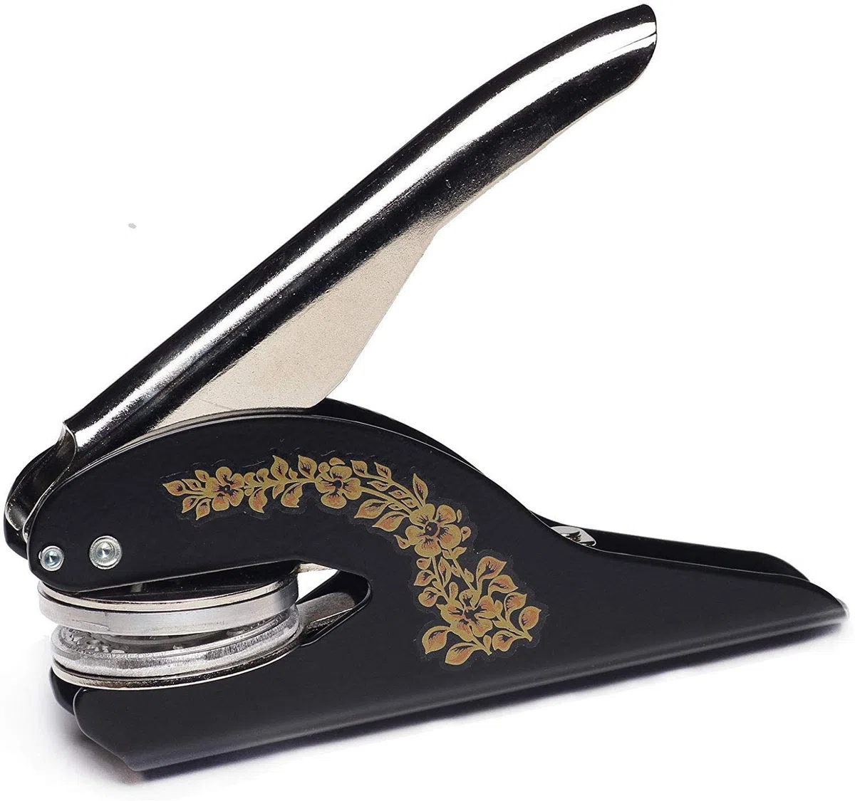 Libretto per Libri Portatile Ex Libris Embosser Nero e Oro. Personalizzato con Il Tuo Design.