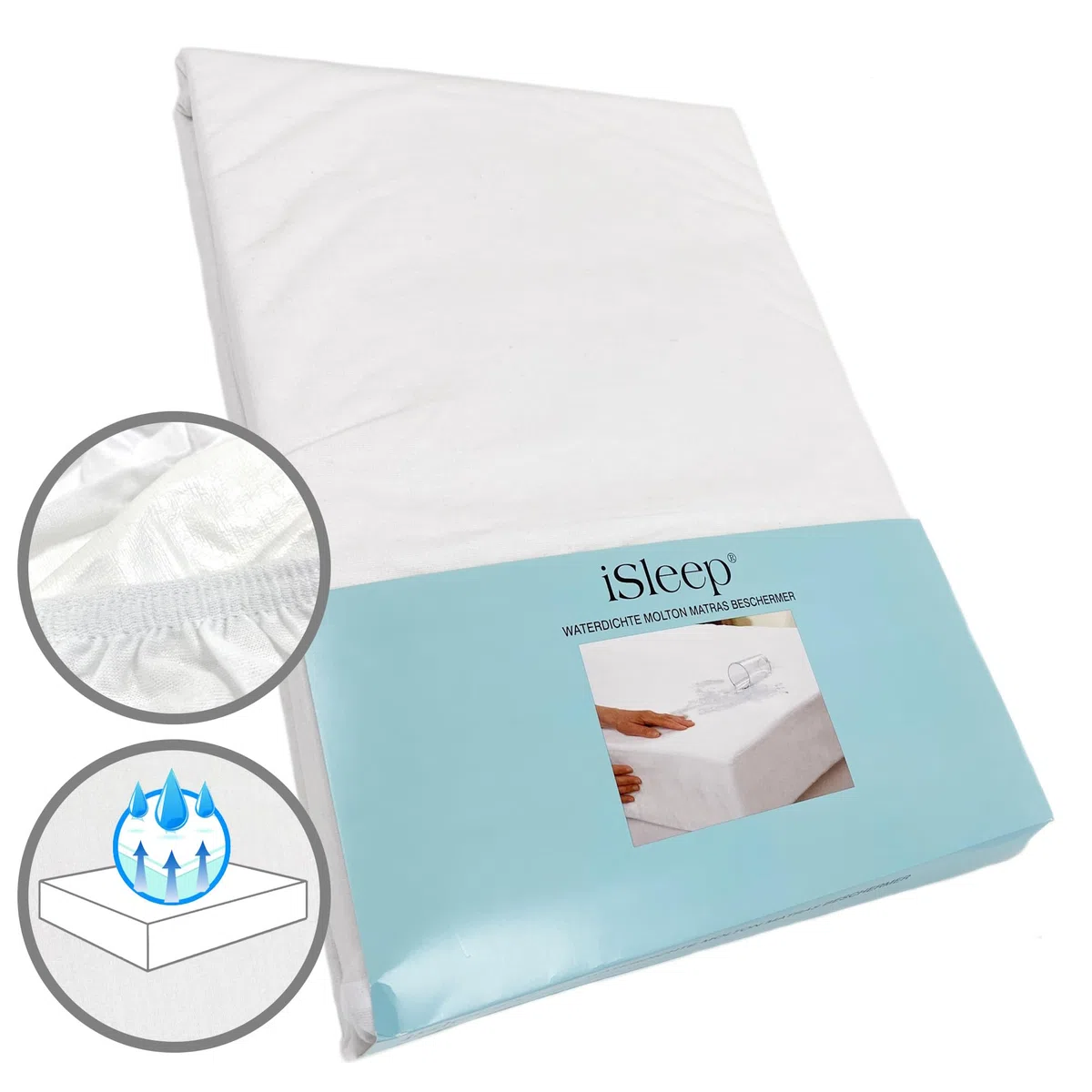 iSleep Coprimaterasso impermeabile in Molton (160 x 210/220 cm)