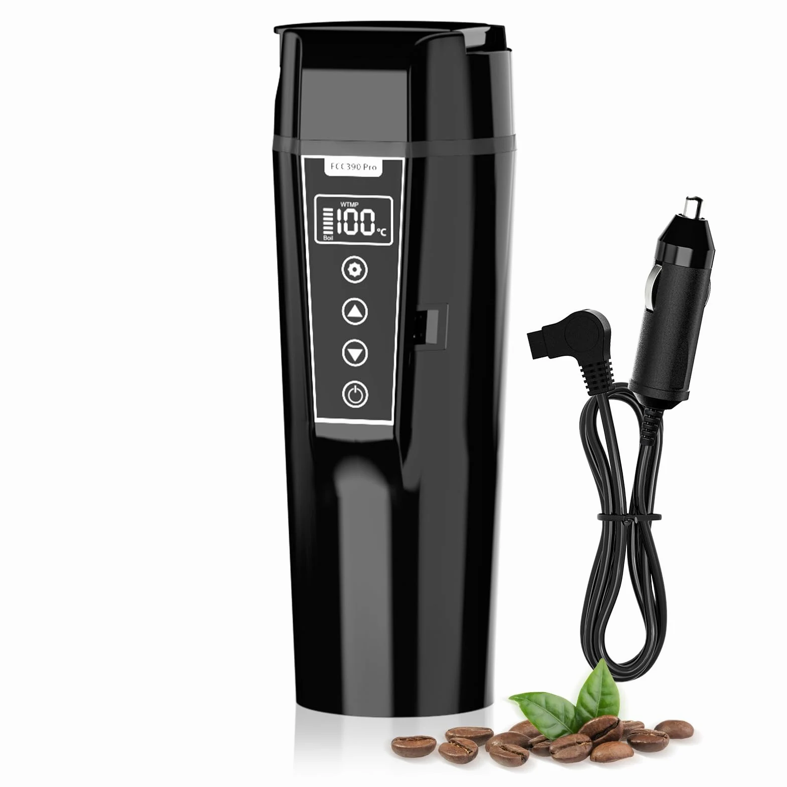Bollitore Elettrico Portatile per Auto 24/12v, Bollitore da Viaggio con Accendisigari per Auto e Camion, Bollitore Elettrico per Auto con Temperatura Regolabile, Spegnimento Automatico, 450ml