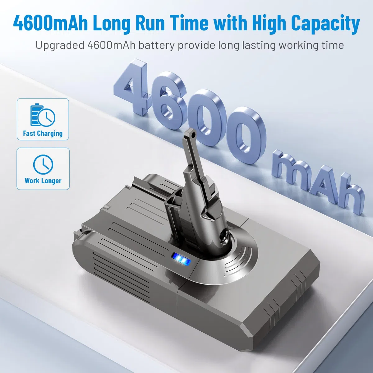 ASUNCELL Batteria di Ricambio agli Ioni di Litio da 21.6V/4600mAh con Strumenti per Tutti i Modelli Dyson V8, V8 Absolute, Absolute+, Animal, Animal+, Animal pro+, Animal Plus, Animal extra, Fluffy