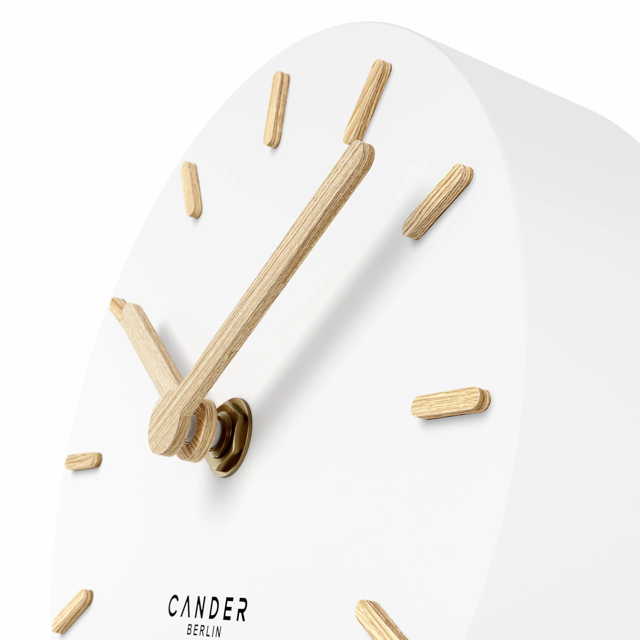 Cander Berlin MNU 2515 F - Orologio da tavolo silenzioso, senza ticchettio, 15 cm, analogico, funzionamento a batteria, colore: Bianco MDF