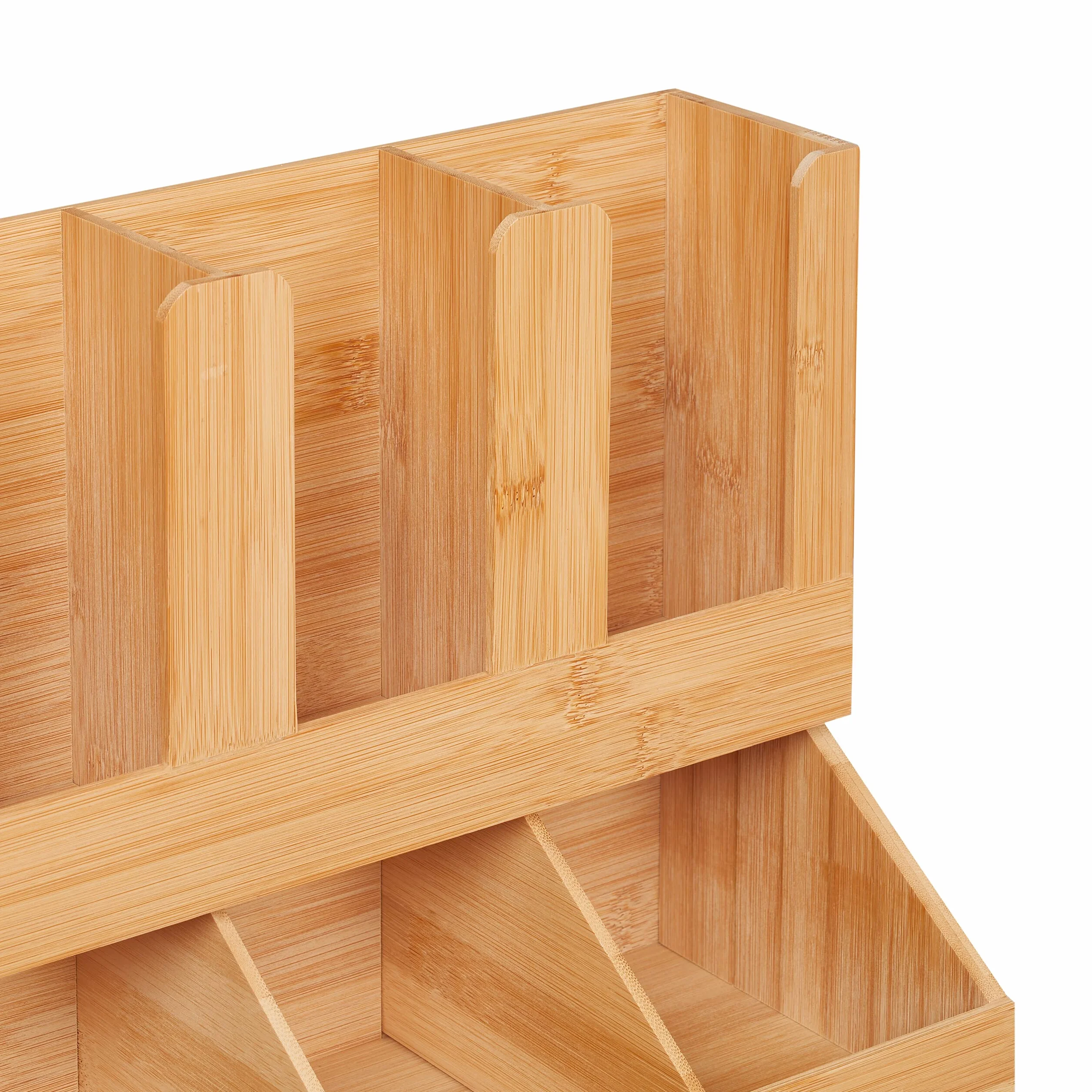 Relaxdays Organizzatore Porta Bicchieri, 6 Scomparti, Organizer 6 Scomparti per Caffetteria, 29,5x34,5x17 cm, Naturale