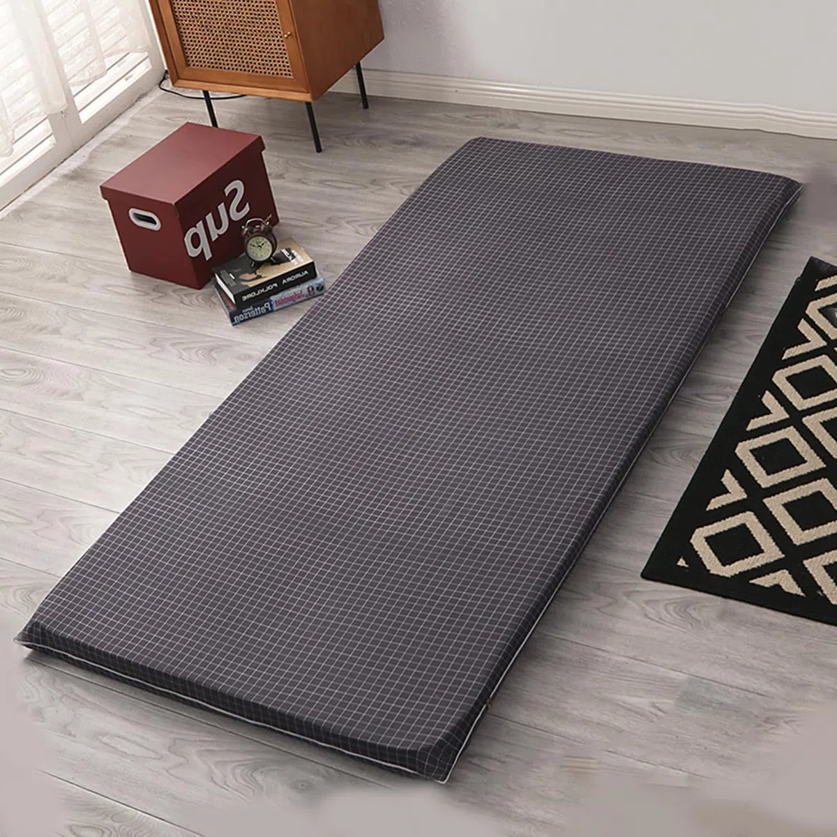 Coprimaterasso Futon Giapponese,Fodera Futon 100% Cotone con Cerniera,Protezione per Materassino Tatami Dormire per Full Queen King Twin Size,Lavabile Senza Materasso,Style1,80x190cm/31x75