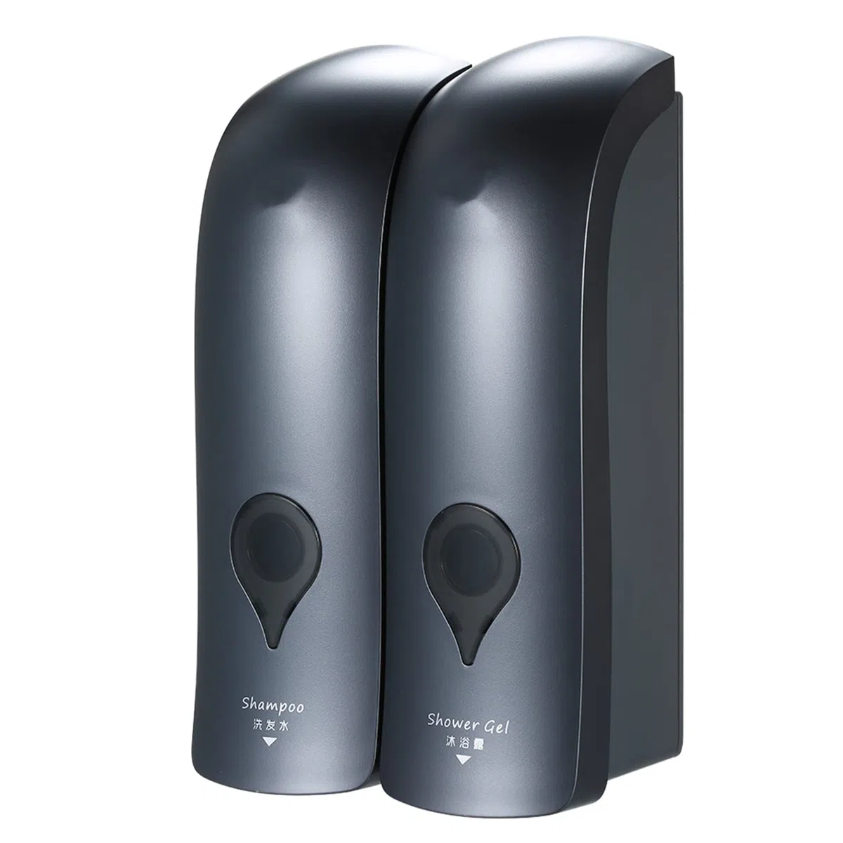 Decdeal 1 300ml x 2 Dispenser di Sapone Doppio, Dispenser di Sapone Liquido per Doccia Bagno Dispenser di Shampoo Bagnoschiuma (Grigio)