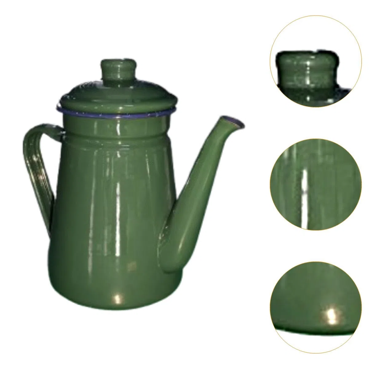 perfk Bollitore per l'acqua con caffettiera Smaltata, scaldalatte, bollitore per caffè da 1,1 Litri, teiera da Piano Cottura per Cucina, casa, Esterno, Verde