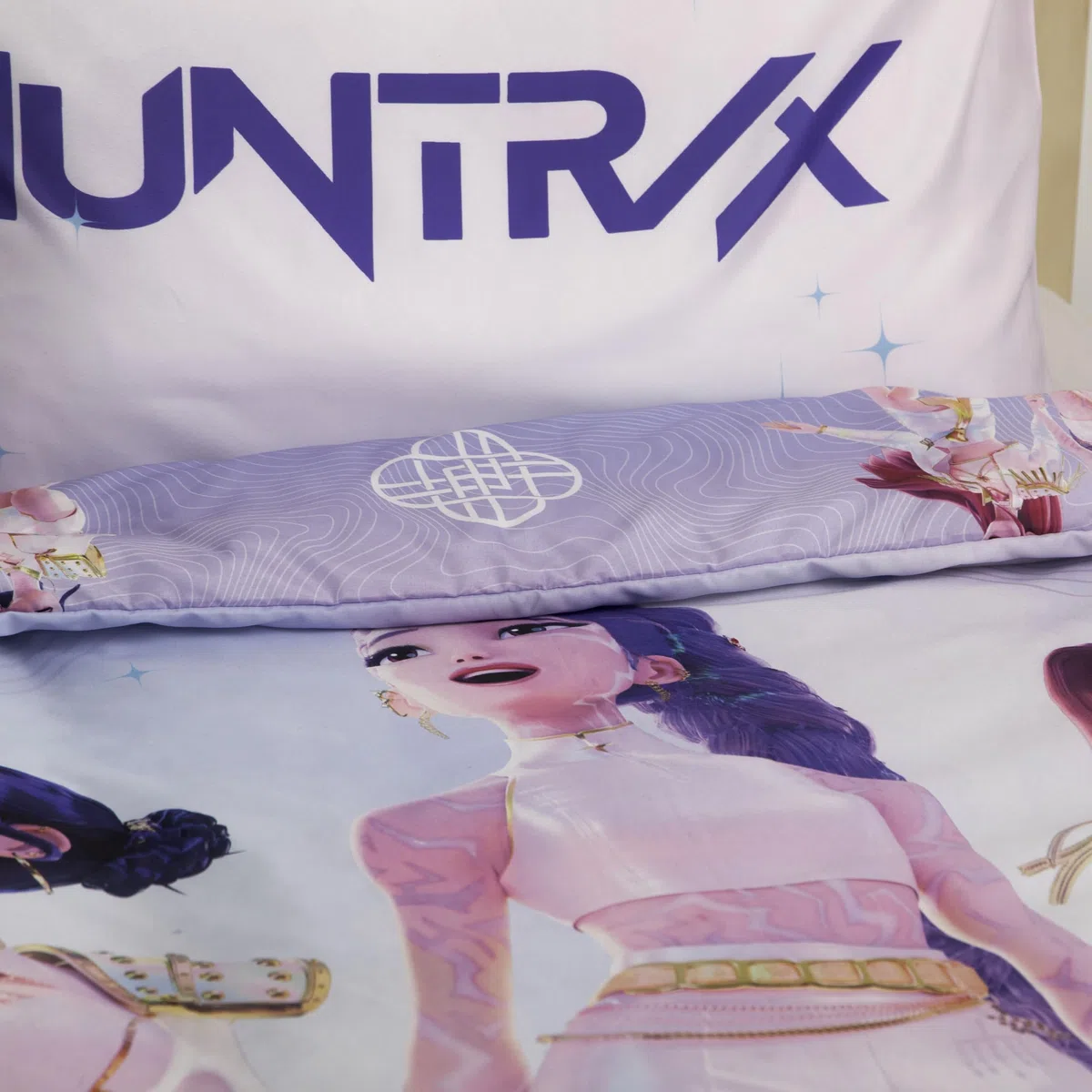 Set copripiumino singolo con licenza ufficiale K Pop Demon Hunters | Design Soundtrack, biancheria da letto reversibile su 2 lati, include federa coordinata | Perfetto per la cameretta dei bambini