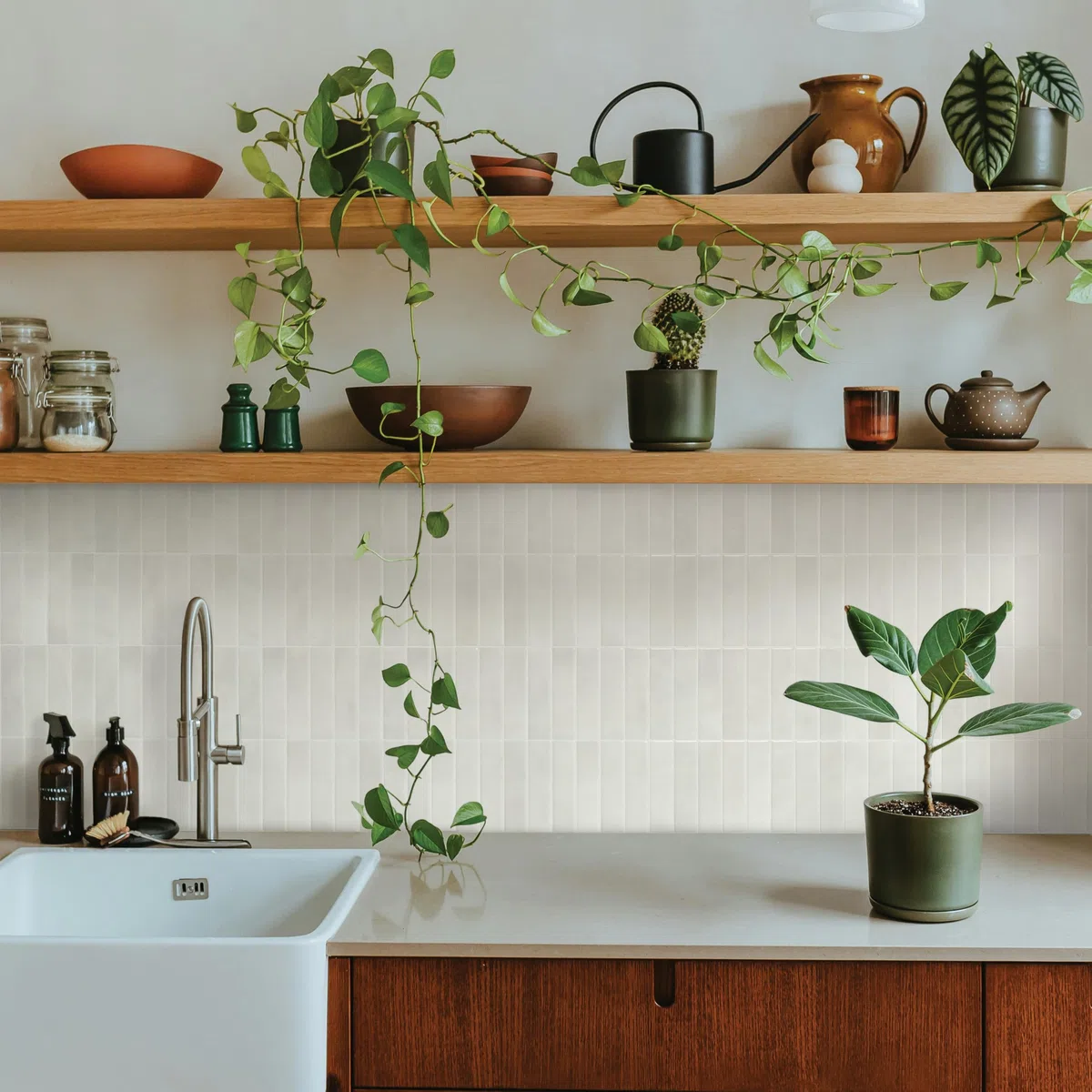 Smart Tiles Piastrelle Adesive 3D per Cucina e Bagno - Morocco Bianco, 5 Mattonelle Adesive 29x22,86 cm, Paraschizzi Cucina, Impermeabile, Resistente al Calore, Pannelli Decorativi, Prodotto in Canada