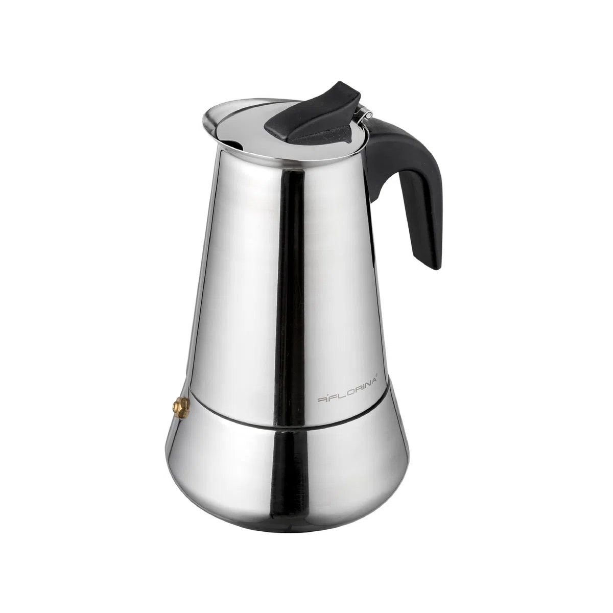 FLORINA Caffettiera 9 Tazze (450 ml) I Moka Induzione per Piano Cottura LINDA I Caffettiera in Acciaio Inossidabile con Manico Sagomato I Adatta a Tutti i Tipi di Fornelli e Induzione