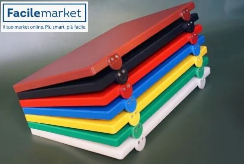MCM service srl Tagliere in polietilene 40x30x2 Nero Made in Italy