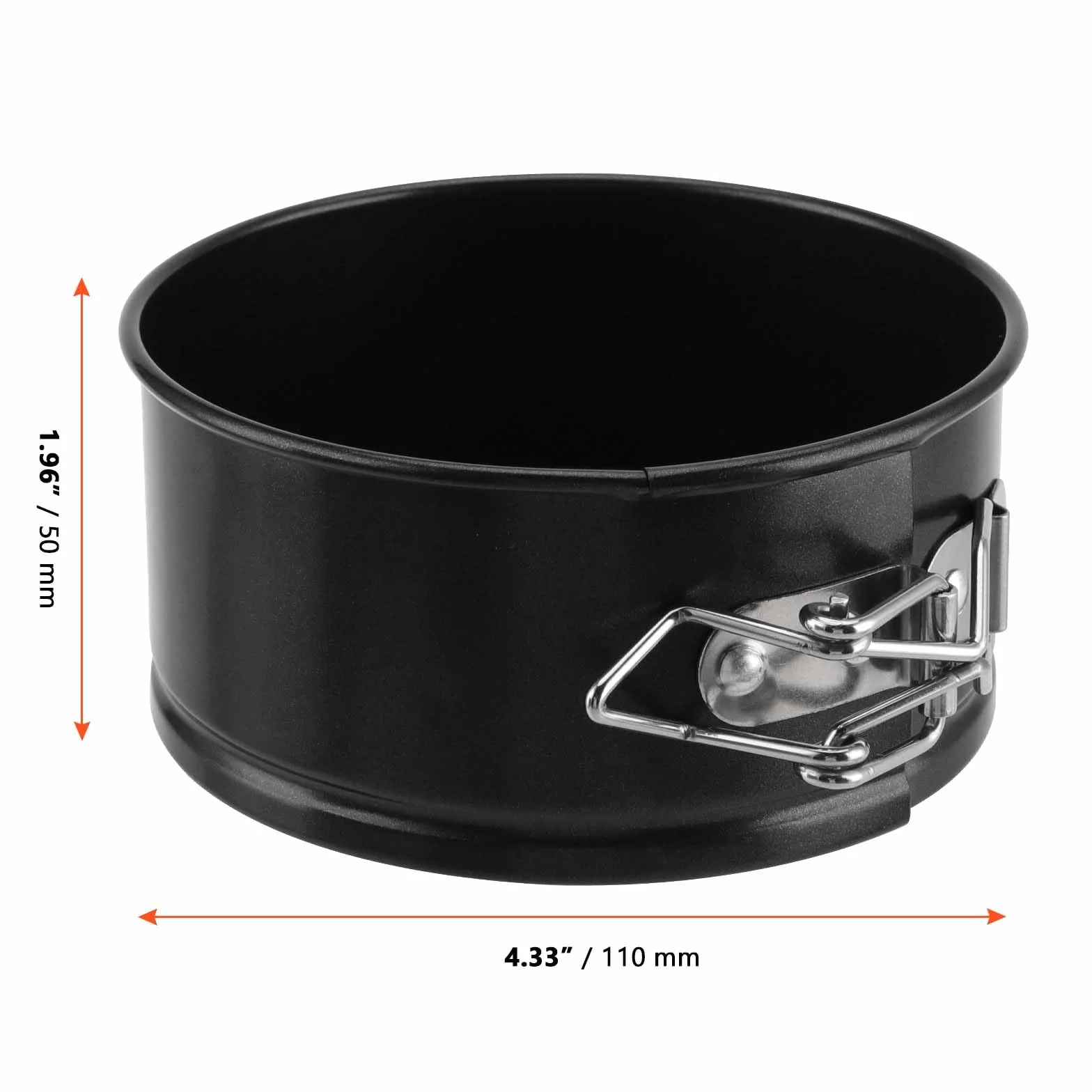 SINJEUN Confezione da 6 Mini Tortiere a Molla 10,2 cm, Teglie Antiaderenti in Acciaio al Carbonio con Fondo Rimovibile per Cheesecake, Torte e Quiche