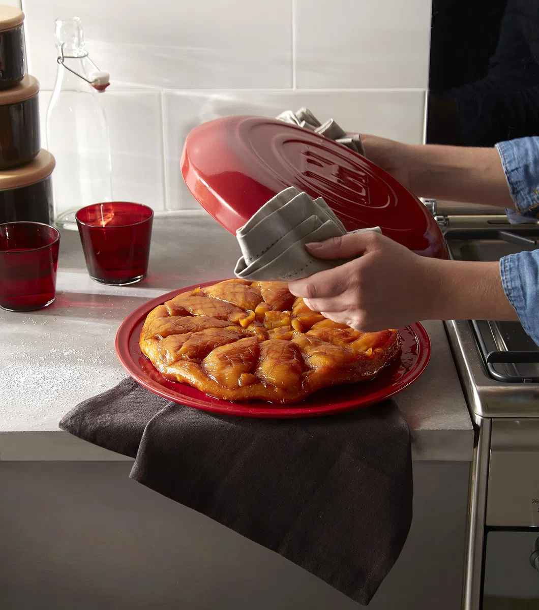 Emile Henry EH349599 Tarte Tatin con Imballaggio Rinforzato, Marsala