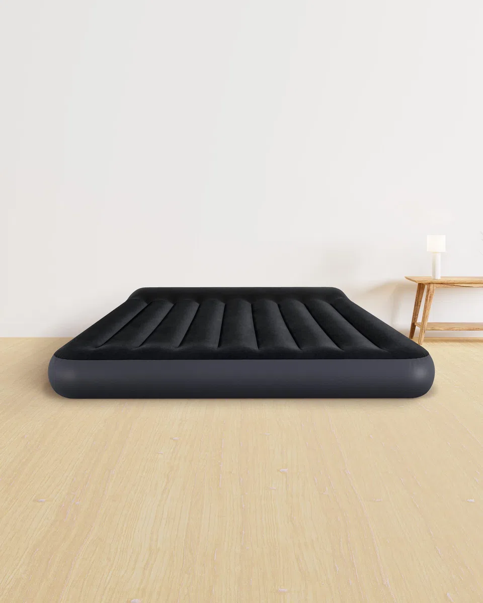Intex 64150ND - Materasso Dura-Beam Pillow Rest Matrimoniale con Pompa Elettrica Incorporata, 152x203x25 cm