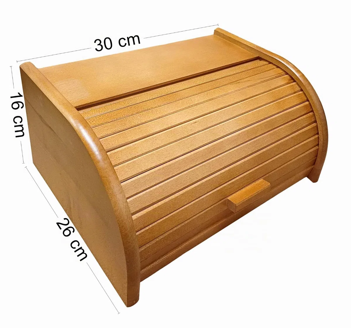 Contenitore per il pane in legno con chiusura a serranda per conservare il pane in cucina, Legno, Brown, small