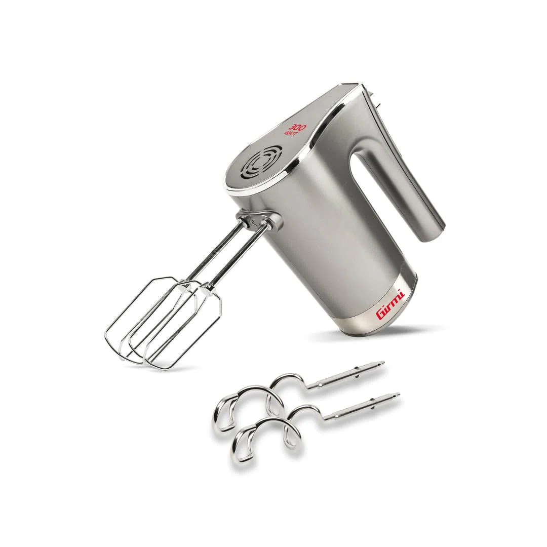 Girmi SB42 Mastro Mix Sbattitore Elettrico, 300W, 5 velocità, Sbattitori per montare panna ed albumi, Ganci Inox per impasti dolci e salati, Tasto di Espulsione Fruste, Grigio