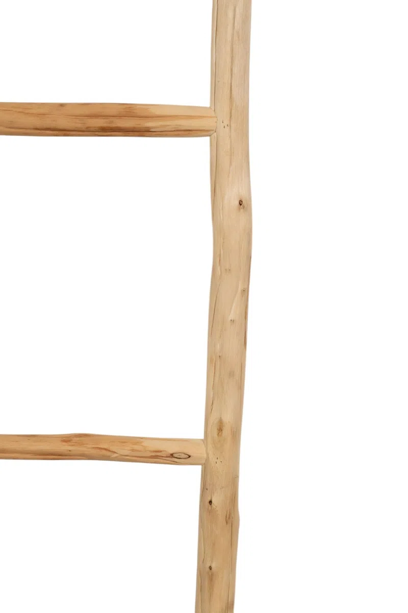 Biscottini Scaletta porta asciugamani bagno 150x3,5x37 - Scala Decorativa in Legno - Scala portasciugamani - Scaletta legno appendi asciugamani - Scaletta portasciugamani da parete Metallo, Bambu