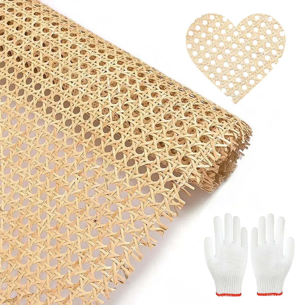 Rotolo di nastro in rattan, rete di vimini viennese, resistente alla muffa, in rattan intrecciato a nido d'ape fai da te (colore legno, 1 m x 40 cm)