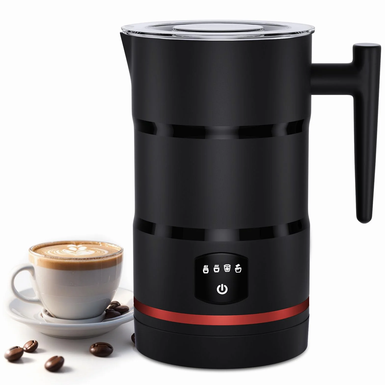 Montalatte, montalatte elettrico, montalatte, montalatte, vaporizzatore, macchina per cioccolata calda, montalatte, vellutatore (nero)