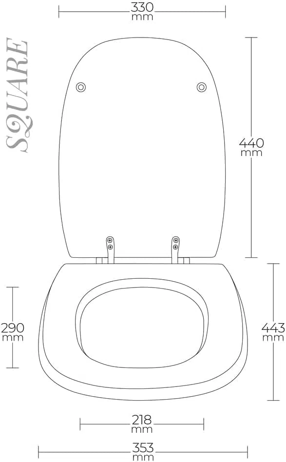 Copriwater in LEGNO MDF laccato bianco per Square della Pozzi Ginori con cerniere cromate