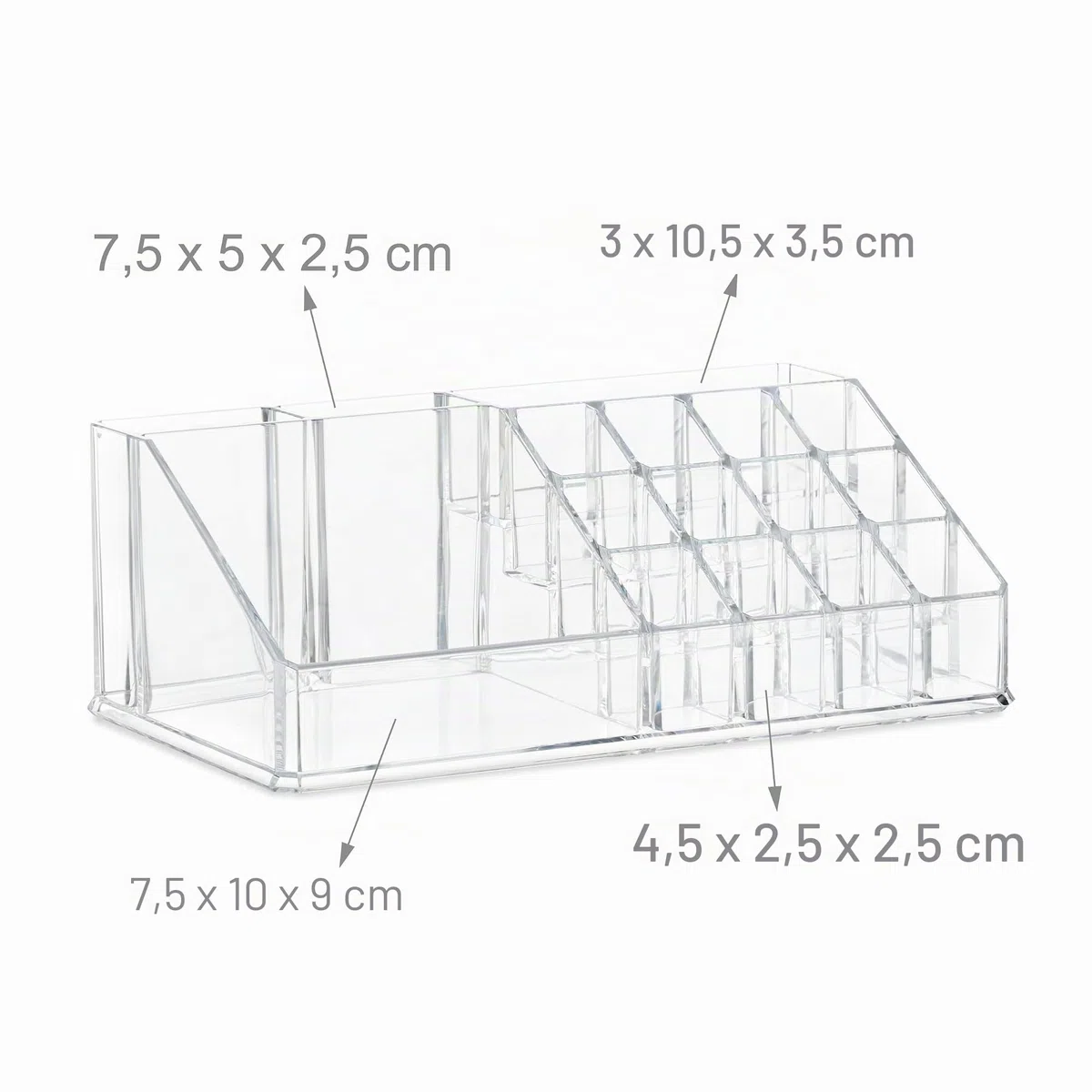 Relaxdays Organizer Make-Up con Cassetti, Porta-Trucchi e Accessori, Acrilico, Trasparente