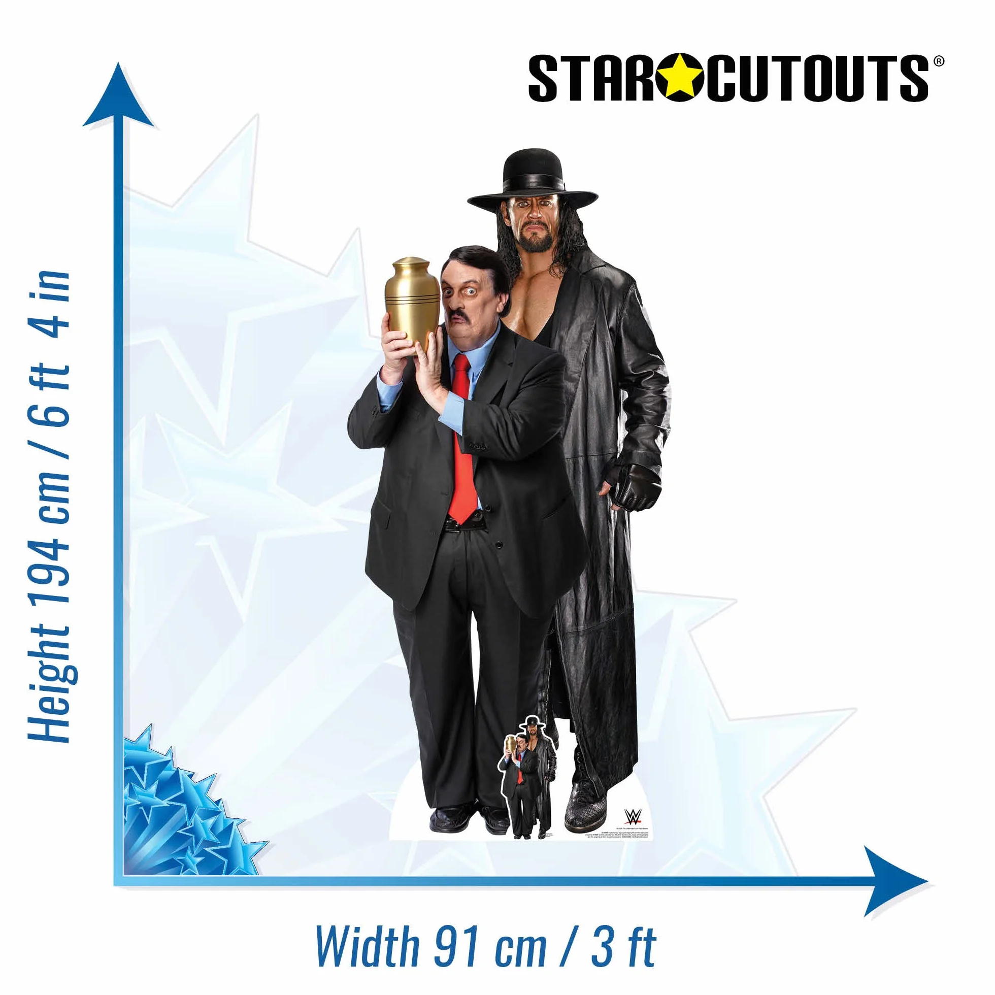 SC4161 Sagoma in cartone a grandezza naturale The Undertaker e Paul Bearer WWE con mini