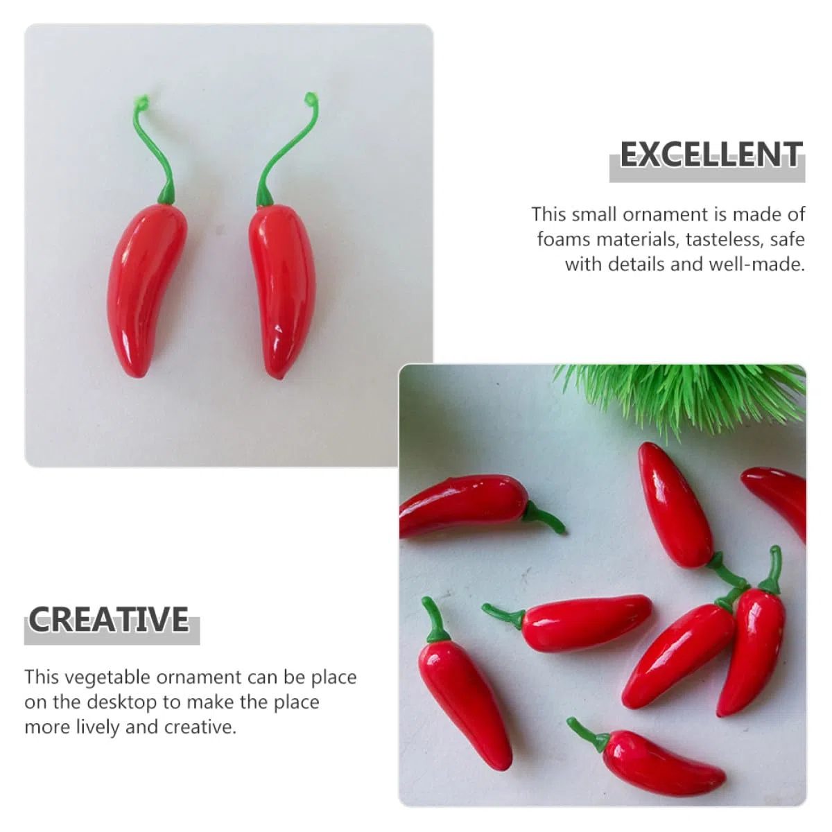 Homoyoyo Peperoncino Finto Rosso Artificiale in Schiuma, Set da 100 Pezzi, Decorazione per Ambienti Domestici e Cucina, Ornamento Realistico per Foto e Ambientazioni Rurali