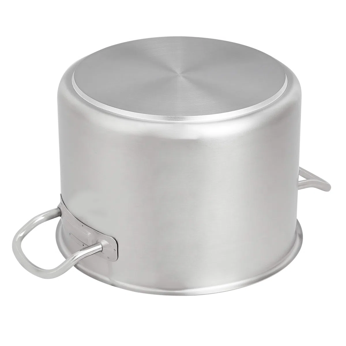 Amazon Basics Pentola in acciaio inox con rivestimento in alluminio, con coperchio, 9.5 litri, Argento