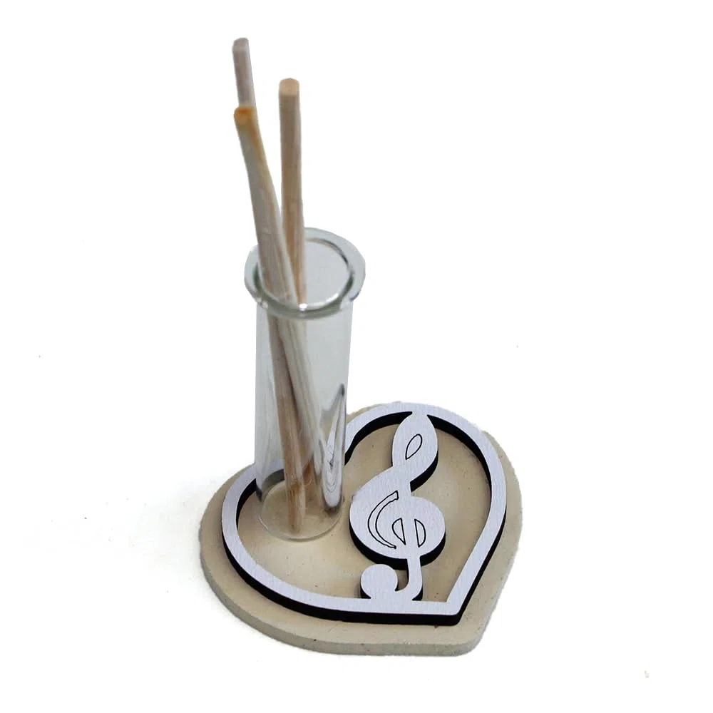 DLM-A189 Bomboniere 12 profumatori cuore in legno con chiave di violino sol 12 profumi e 12 scatole regalo per matrimonio battesimo comunione cresima 18 compleanno e cerimonie a tema musica