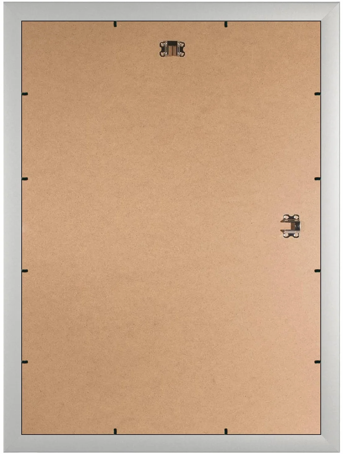 FRAMO 35mm Cornice per Immagini 62 x 45 cm | Argento Opaco | Cornice in MDF Fatta a Mano con lastra di Vetro Artificiale antiriflesso a Prova di Rottura e Robusta Parete Posteriore in MDF