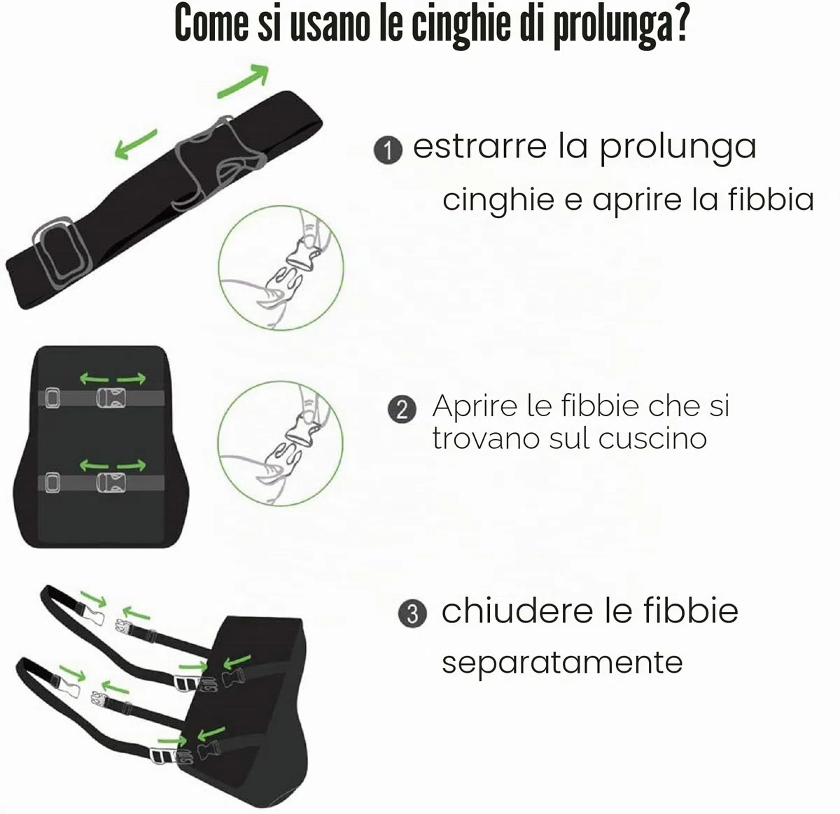 Feagar Cuscino Lombare, Postura, Schiena per Auto Ufficio Divano Sedia a Rotelle, con Rivestimento Removibile e Lavabile, Cinghie Regolabili, Nero